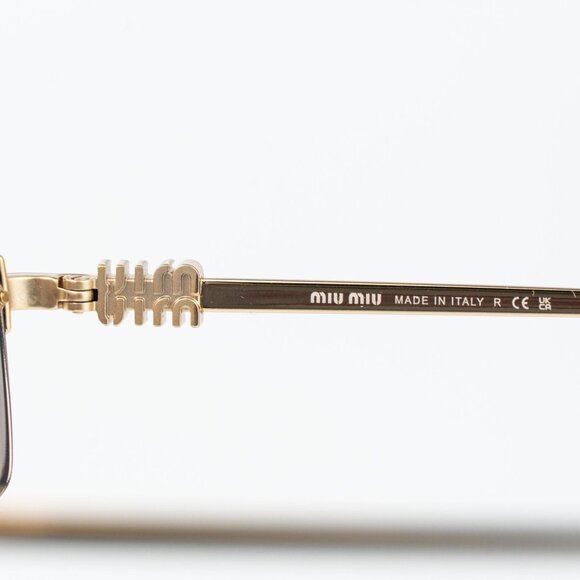Miu Miu Women Sunglasses Gold Purple Brown Rectangle MUB50S 5AK20I NEW AUTHENTIC main image 6